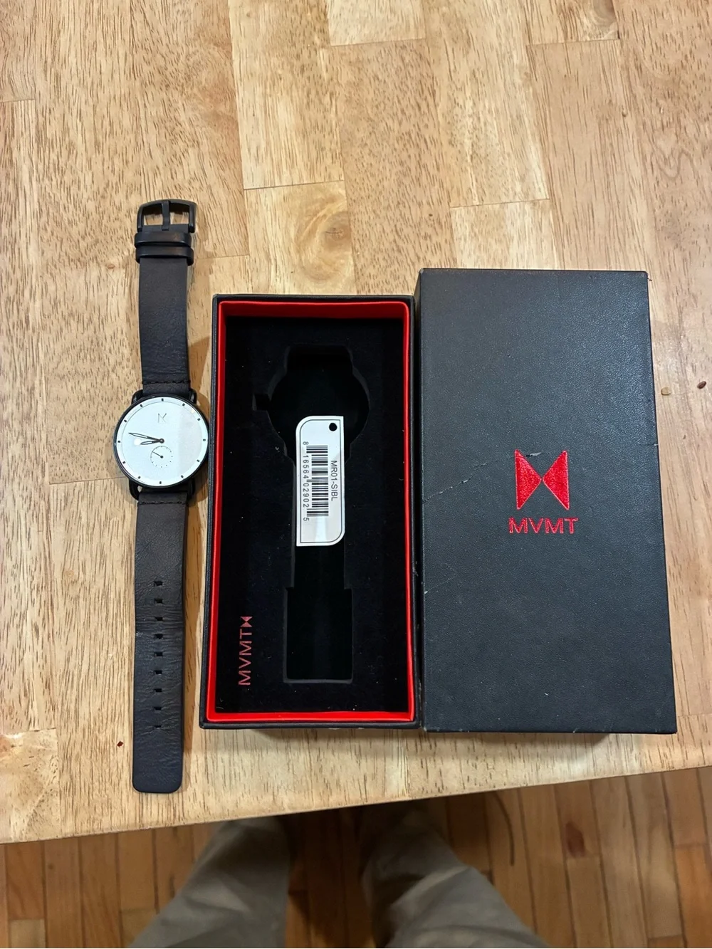MVMT Men's Watch Black Revolver 41mm, White Excellent In Box